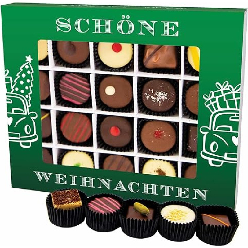 Hallingers Gražus Kalėdų XL - gamyba Šokoladas Kalėdų dovana Rankų darbo dalis su alkoholiu iš aukštos kokybės kakavos šokolado (dėžutė) - dovana vasarą ir kaip puiki grilio dovana | Sveikinimai D