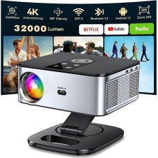 Projektorius su automatiniu fokusavimu, trapezoidine korekcija ir 1200 ANSI: HORLAT projektorius 4K namų kinui, Full HD 1080P 