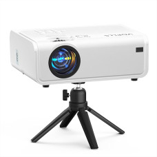 VOPLLS Projector with Stand【Electric Focus/Trapezoidal Correction】Home Cinema, WiFi Bluetooth Projector Full HD 1080P Outdoor Projector ±50° Zoom for Mobile Phone/iOS/Android