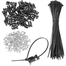 120 Stück 2,4 cm Kabelbinder-Sattelhalterungen, Basis mit 20,3 cm Kabelbindern und M4-Blechschrauben, Draht-Organizer-Halterklemmen-Set, Schwarz