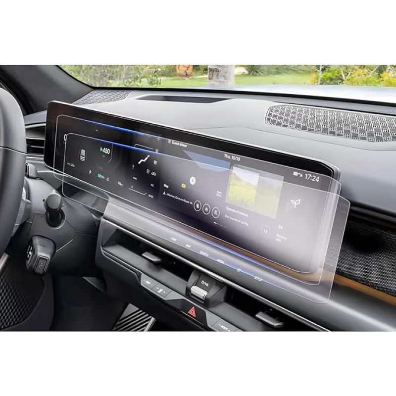 GAFAT Ki-a EV9 GT-Line 2024 2025 12,3 colių navigacijos + klasterio apsauginė plėvelė, nano ekrano jutiklinio ekrano apsauga, suderinama su Kia EV9 priedais, atspari smūgiams, 6H apsauga nuo įbrėžimų, 2 vnt.