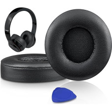 SoloWIT® Lambskin Replacement Ear Pads for Beats Solo 2 & Solo 3 Wireless On-Ear Headphones, Solo2 Solo3 Replacement Pads Pads with High Density Foam, Extra Thickness
