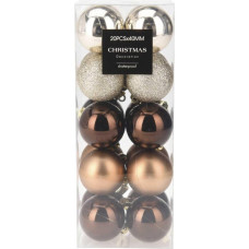 Well Home Set mit 20 Weihnachtskugeln, Ø 4 cm, matinis ir glänzend in Bernsteinfarben