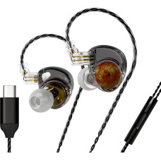 ND Planet IEM Headphones, 12mm Dual Magnetic Driver, HiFi Gaming Earphones with Detachable 2 Pin Cable, Noise Isolating In-Ear Monitors for Musicians, Audiophile Singer