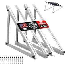 Saulės kolektorių laikikliai 45 colių reguliuojamas saulės kolektorių laikiklis su sulankstomomis pakreipiamomis kojelėmis, tinkantis 2-4 pakuotėms 180 200 300 400 500 vatų saulės kolektorių, skirtų stogui, kemperiams, valtims ir