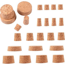 TOGEVAL 30 Stk. Teiliges Korkstopfen aus Lebensmittelechtem Kork Luftdicht Verschließbar Vielseitig für Wein Bier und Essigflaschen Natürliche Holzfarbe für Zuhause und Restaurantgebrauch