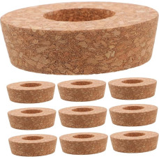 Toyvian 10 Stück Teiliges Hydroponische Glasvase Korken mit Mittelloch Wiederverwendbare Korkdeckel für Pflanzgefäße Wasserzufuhr und Wurzelbelüftung Nachhaltige Pflanzstopfen