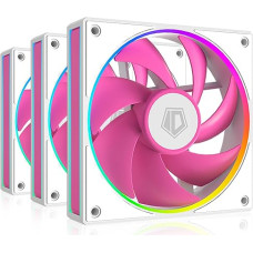 ID-COOLING AF-127-PINK Trio Case Fan Daisy Chained 120mm for Cooler/CPU Air Cooler/Computer Case (Pack of 3)