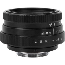 Wide Angle Lens, 25mm F1.8 CCTV C Mount Professional HD Wide Angle Lens for Bars/Shop/Parking/Homes/Warehouses, Camcorder Camera Lenses (Black)