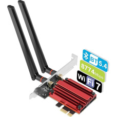 HOTUT WiFi 7 PCIE WLAN Card, Bluetooth 5.4 Tri-Band BE200 WiFi Network Card Adapter, WiFi Card for PC, MU-MIMO, WPA3 for Windows 10/11, Low Profile Mounts, Supports Intel Motherboards Only