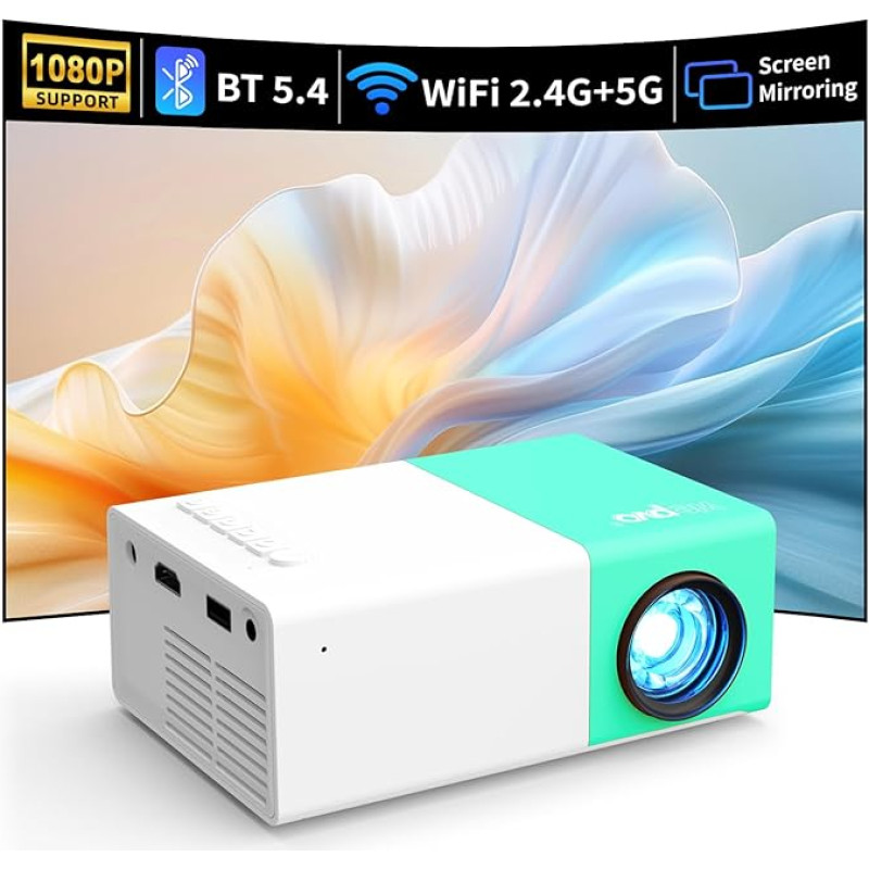 Mini projektorius, wepvo Nešiojamasis mini projektorius LED vaizdo projektorius namų kinui, filmų projektorius, skirtas naudoti lauke, su HDMI/USB (YG300Plus)