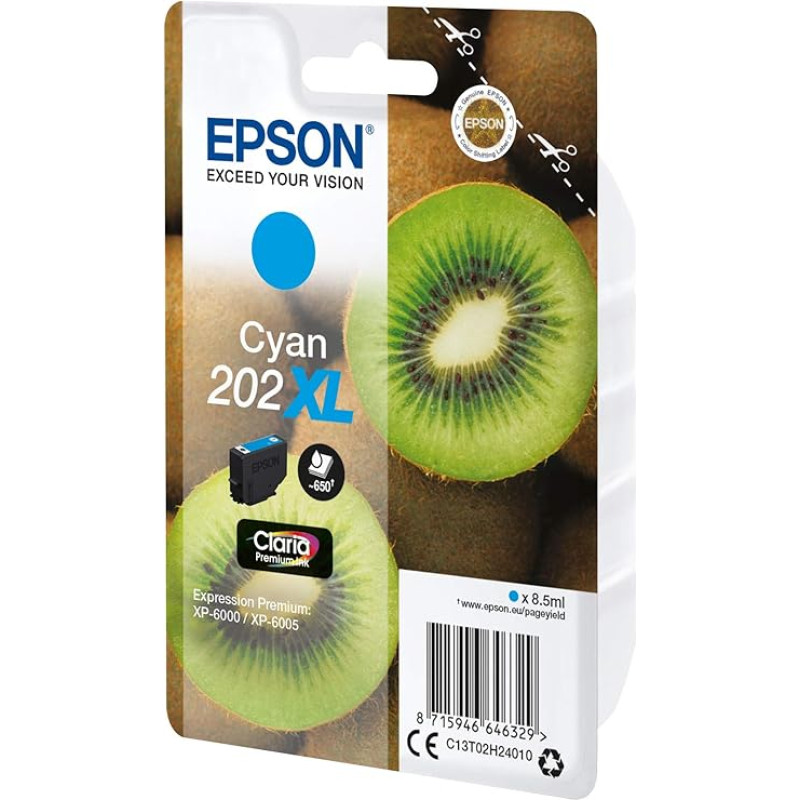 Epson C13T02H24020 XL originalios rašalo kasetės - žydros spalvos