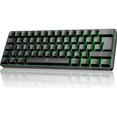 Dierya DK61SE-D Gaming Keyboard 60% Mechanical Blue Switch, QWERTZ German Layout, Ultra Compact Mini 61 Keys Keyboard, Anti-Ghosting, Type-C Data Cable for PC, Windows, Gamer Typist, Black