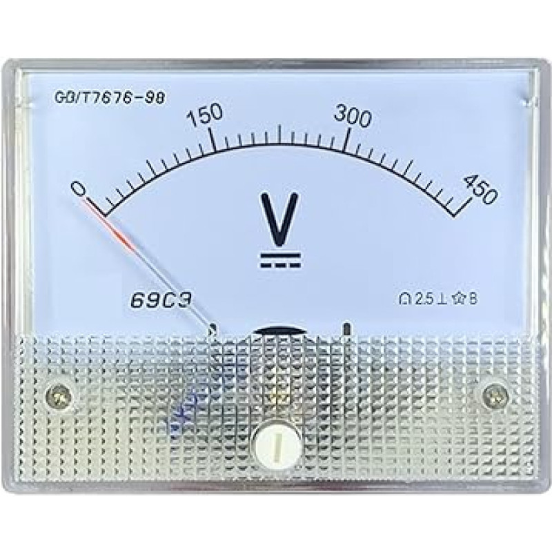 69c9 Nuolatinės srovės voltmetras 5 V 10 V 15 V 20 V 30 V 50 V 75 V 100 V 150 V 200 V 250 V 300 V 450 V 500 V 600 V Zeiger 1 Stück(DC250V)
