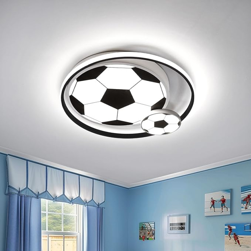 LED lubų šviestuvai vaikams Futbolo lubų šviestuvas Miegamojo šviestuvas 3000-6500 K Dimmable su nuotolinio valdymo pulteliu Nakties šviesos funkcija 65 W Vaikų kambario šviestuvas Paauglių kambarys Berniukų ir mergaičių kambarys 50 cm