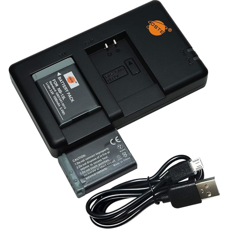 DSTE NB-13L QIAOJINLIN 3,6 V 1500 mAh ličio akumuliatorius + dvigubas įkroviklis, suderinamas su 