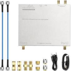 HanOaki USB-Vektor-Netzwerkanalysator, 2 Anschlüsse, 100 kHz - 6 GHz, VNA mit 16-Bit ADC CNC-Aluminium-Gehäuse, passend für LibreVNA für S11 S21 für S12 S22 Messungen