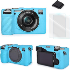 Camera Accessory Kit Compatible with Sony Alpha 7C II Textured Surface A7CM2 Silicone Protective Case LCD Screen Protector 2 Packs 1 Hot Shoe Cover