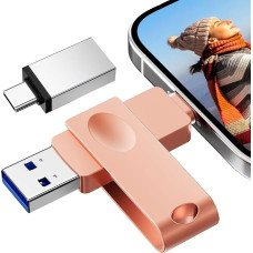 [No App] USB Stick iPhone 256 GB, Nanopell USB Stick for iPhone Photostick Omni Used to Expand Additional Phone Memory. Memory Stick for i0S/Android/PC. With Separate Type C Adapter.