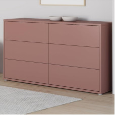 Forte Alice Springs Sideboard 150 155 Large Sideboard with 3 Drawers Living Room Wood Composite Terracotta 154.1 cm Wide x 83.1 cm High x 41.5 cm Deep