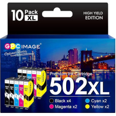 GPC IMAGE 502XL Multipack Compatible with Epson 502 XL 502 502XL for Printer Cartridges Epson WF-2860 WF-2865 WF-2880 WF-2885 XP-5100 XP-5105 XP-5115 XP-5150 XP-5155 WF-2860DWF WF-2865DWF (10-pack)