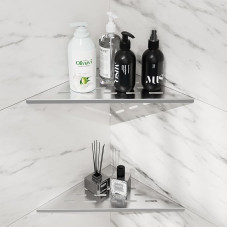 HEKIWAY kampinė lentyna dušo lentynoms, 304 nerūdijančio plieno dušo lentyna vonios kambario organizatoriui, be gręžimo, skirta plytelėmis išklotoms sienoms (natūrali)