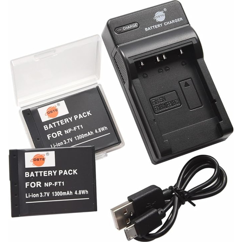 DSTE NP-FT1 ličio jonų akumuliatorius (2 vnt.) ir mikro USB įkroviklis Tinka 