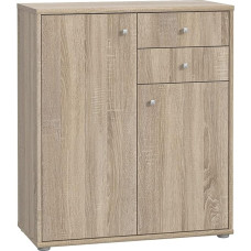 FORTE Tempra 2 Chest of Drawers with 2 Doors and 2 Drawers, Engineered Wood, Sonoma Oak, 73.7 x 85.5 x 34.8 cm