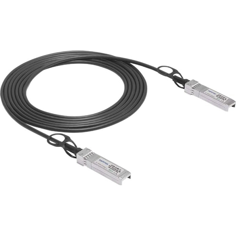 QSFPTEK 10Gb/s SFP+ kabelis, 3 metrai, 10GBase-CU SFP Direct Attach Twinax Passive DAC, suderinamas su 