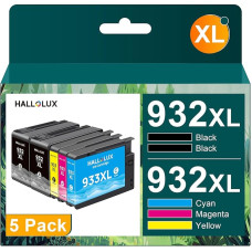 HALLOLUX 932XL 933XL spausdintuvo kasetės, suderinamos su HP 932 933 kasetėmis, skirtomis HP Officejet 6600 6700 7510 7612 7110 6100 7610 6110 (2 juodos, 1 purpurinė, 1 žydra, 1 geltona)