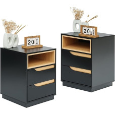 Modernus naktinis staliukas su stalčiais, 2 vnt., 
