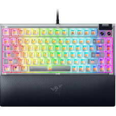 Razer BlackWidow V4 75% Phantom White - Hot-swap Enabled Mechanical Gaming Keyboard - Orange Tactile Switches - Media Roll with 2 Dedicated Media Keys - RGB - US Layout | Edition Phantom White