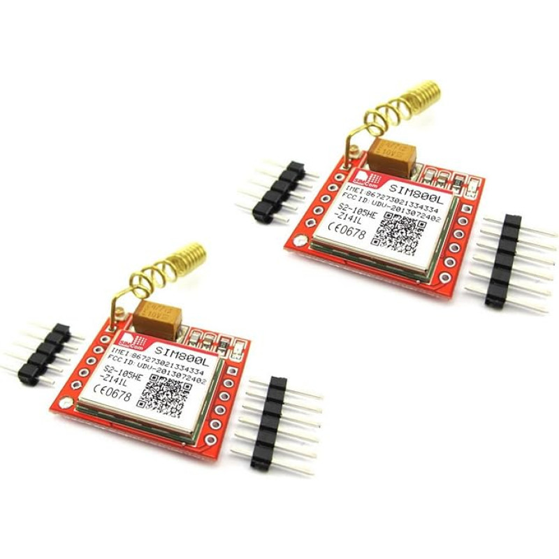 TECNOULAB SIM800L GSM GPRS modulio antena PCB plokštė Keturjuostė pakuotė 2 vnt.