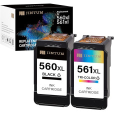 JINTUM PG-560xl spausdintuvo kasetės suderinamos su Canon spausdintuvo kasetėmis PG-560XL CL-561XL, skirtomis Pixma TS5350 TS7450 TS5450 TS5351 TS7451 TS5451 TS5452 TS5352 TS5353 TS5400 TS5300