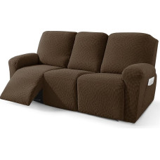 ZNSAYOTX Vandeniui atsparūs sofos užvalkalai kėdėms su atlošu, 3 dalys su kišenėmis abiejose pusėse, storas patvarus žakardinis audinys, naminiams gyvūnėliams draugiškas tinginiams, atlošo apsauga (kava)