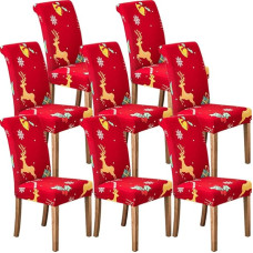 Valgomojo kambario kėdžių užvalkalai, 2, 4, 6, universalūs, nuimami ir skalbiami, tamprios spausdintos kėdžių apsaugos, elastingi kėdžių užvalkalai, apsauginiai užvalkalai namams, vestuvėms, viešbučiui (spalva)