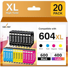 Sailner 604XL Druckerpatronen kompatibel für Epson 604 604XL Patronen Multipack für Expression Home XP-2205 XP-3200 XP-4200 XP-3205 Workforce WF-2910 WF-2930 WF-2950 (20 vnt.)