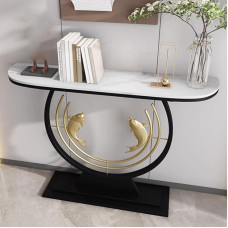 Stilvoller Konsolentisch, kreativer Akzenttisch für den Eingangsbereich, 47,2 Zoll schwarzer Flurtisch, einfach zu montieren, perfekt für hinter dem Sofa oder als Eingangsdekoration