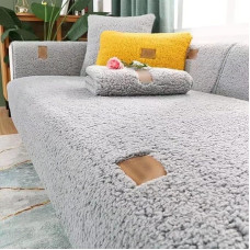 Tielag Velvet Sofos užvalkalas 1 2 3 4 vietų, sofos apsauga, L formos sofos užvalkalas, sofos užvalkalai, kampinė sofa, augintinių šunų sofos užvalkalas, neslystantis sofos užvalkalas, pilka, 90 x 180 cm