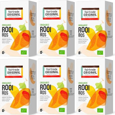 Fairtrade Original Rooibos Tea | 120 arbatos maišelių | 6 x 20 maišelių = 210 g | 100 % ekologiška ir sąžininga prekyba | Raudonųjų krūmų arbatos maišeliai atskirai supakuoti