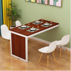 Invisible Telescopic WallMounted Folding TableCompact Wooden Dining Desk for Kitchen Living Room BalconySmall Vanity for Home (Teak + White Frame 10)