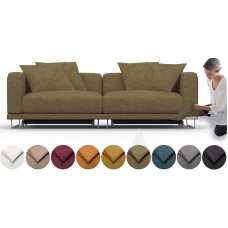 comfortly Tylösand 3 vietų sofos lovos užvalkalas Slipcover Heavy Duty 14 dalių minkštas patvarus skalbiamasis audinys, kurį lengva valyti ir pakeisti (karūna, alyvuogių žalia)