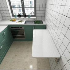 Platzsparender zusammenklappbarer DropLeaf Esstisch und Computertisch - vielseitiger schwimmender Tisch für Zuhause, Büro, Küche - effiziente Wandaufbewahrungslösung