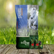 St. Hippolyt Vitalmüsli Beste Jahre 20 kg + St. Hippolyt Lobs Reward Cube 2 x 1 kg Gift