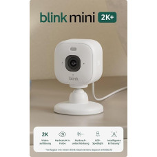 Blink Mini 2K+ (newest gen) | Plug-in Home Security Camera with 2K video resolution | 4x Zoom | colour night vision with built-in spotlight | Works with Alexa | 1 camera – White