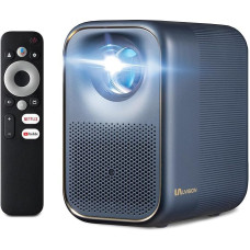 AllPlay Smart Beamer mit Google TV, Netflix-Lizenz, Full HD 1080p, WLAN & Bluetooth, Autofokus, automatische Trapezkorrektur, Dolby Audio, tragbar mit Tragetasche, für Innen- und Außenbereich