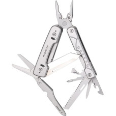 Roxon S802 Phantom - 15 in 1 Large Scissors Multi Tool Extra Bit Set Interchangeable Knife Gift for Men with Wire Cutter for Camping, Survival and Emergency