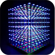 3D LED Cube Kit DIY Kit LED Light Cube DIY Electronics 8 x 8 x 8 cm Cube Kit for Electronic Laboratory Creative Gifts Enthusiasts Electronic Course Design