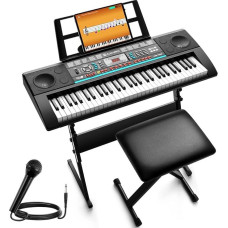 CAHAYA 61 Keys Keyboard Piano Kit - Portable Keyboard Electric Piano for Beginners with 128 Sounds, 60 Demonstration Pieces, 3 Teaching Modes - Digital Piano with Piano Stool, Keyboard Stand, 1