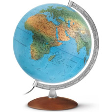 DP 3010: (Klassischer Globus): 30 cm Leuchtglobus, klassische Doppelbildkartografie, silberfarbener Metallmeridian, Echtholzfuß (Klassischer Globus)